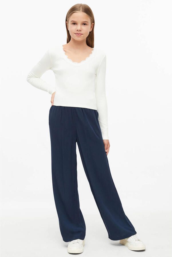 S.Oliver longsleeve ecru Meisjes Katoen V-hals Effen - Foto 2