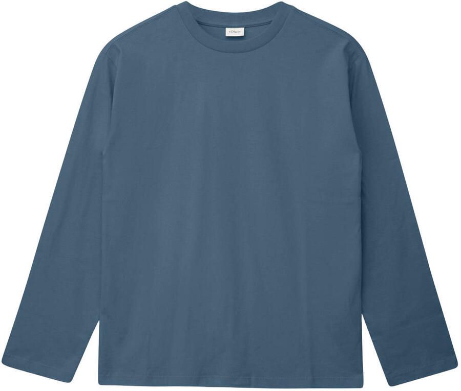 S.Oliver longsleeve met backprint grijsblauw