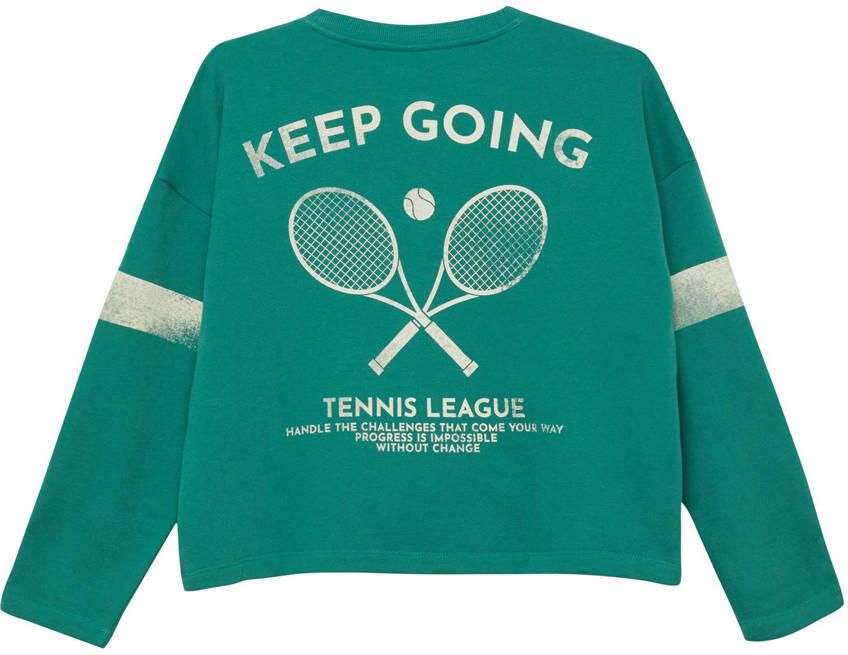 S.Oliver longsleeve met backprint groen