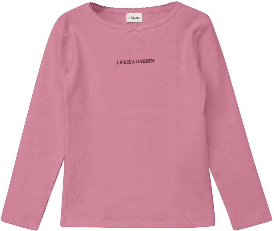 S.Oliver longsleeve met borduursels roze