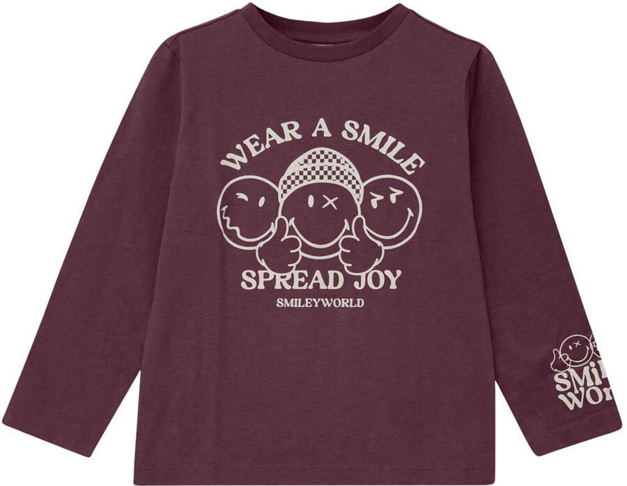 S.Oliver longsleeve met print aubergine