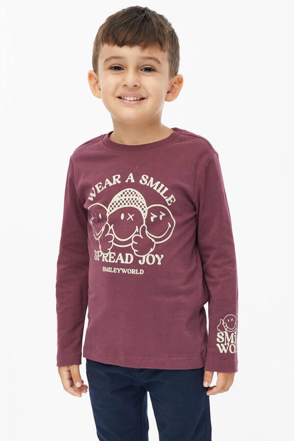 S.Oliver longsleeve met print aubergine