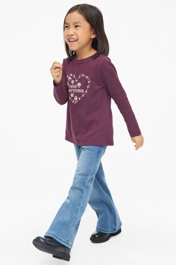 S.Oliver longsleeve met print aubergine Paars Meisjes Katoen Ronde hals glitter - Foto 2