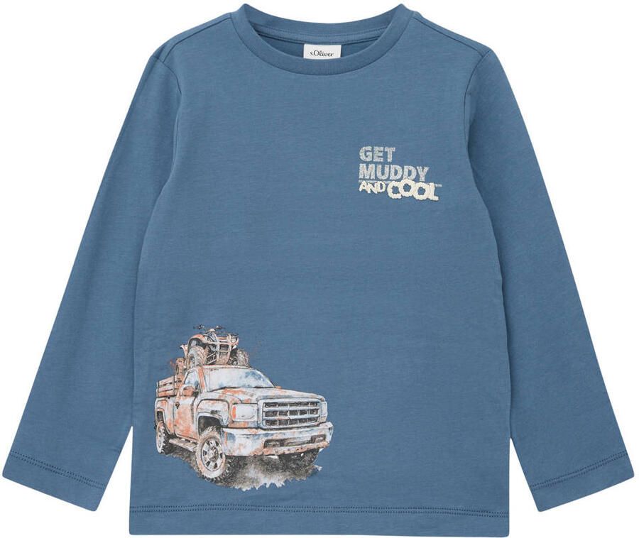 S.Oliver longsleeve met print blauw