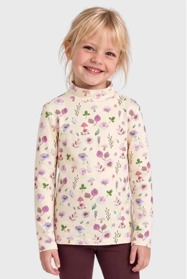 S.Oliver longsleeve met print ecru Meisjes Stretchkatoen Col All over print