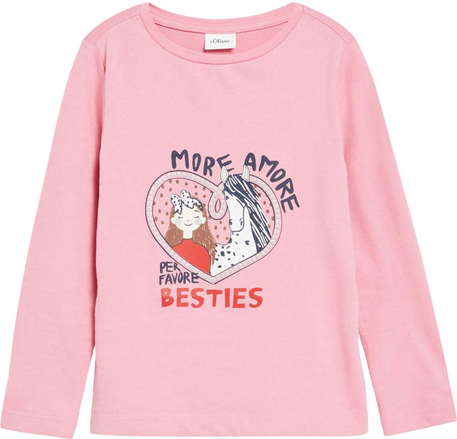 S.Oliver longsleeve met print roze