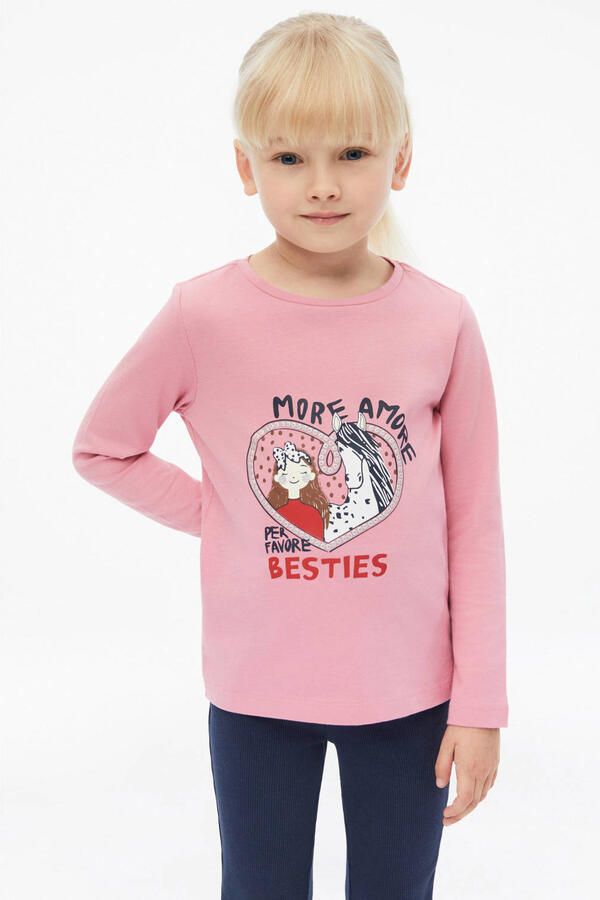 S.Oliver longsleeve met print roze