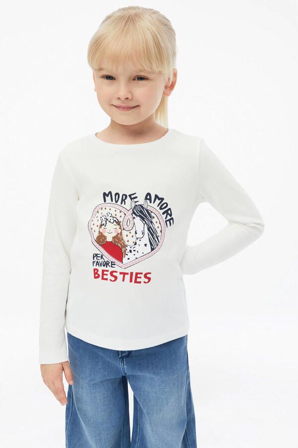 S.Oliver longsleeve met print wit