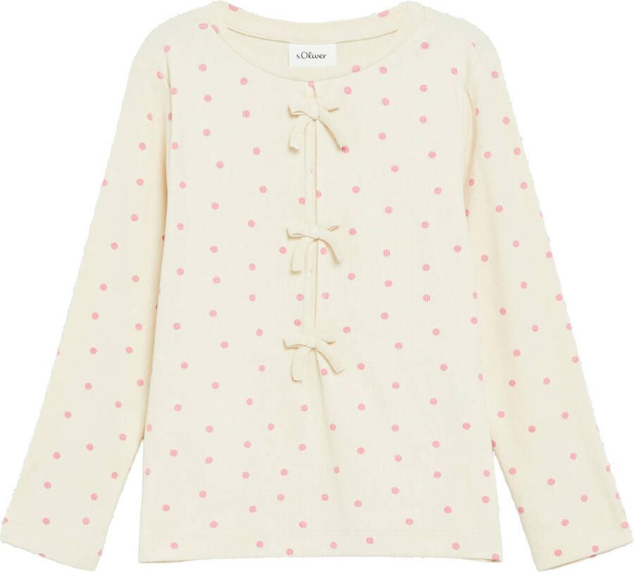 S.Oliver longsleeve met stippen ecru