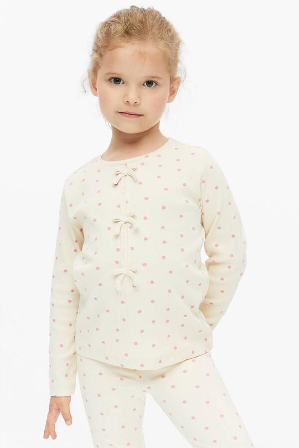 S.Oliver longsleeve met stippen ecru
