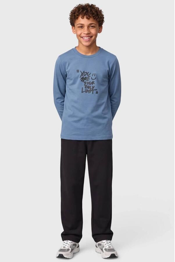 S.Oliver longsleeve met tekst blauw Jongens Katoen Ronde hals Tekst - Foto 2