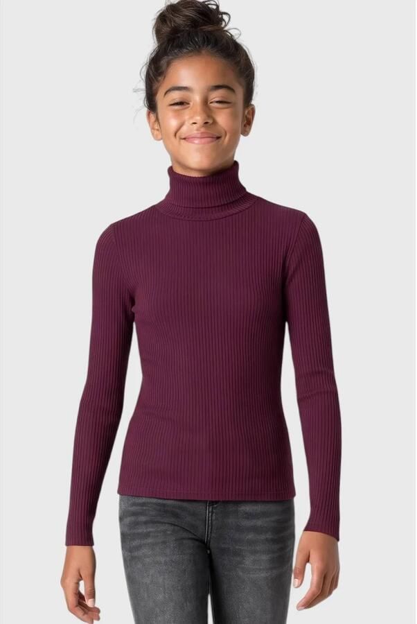 S.Oliver longsleeve paars Meisjes Katoen Col Effen