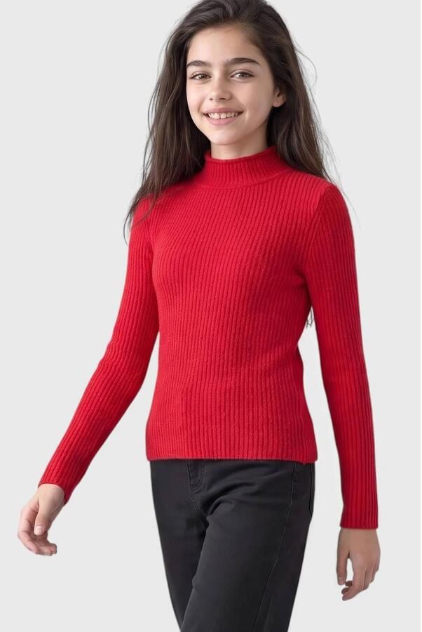 S.Oliver longsleeve rood Meisjes Polyester Col Effen