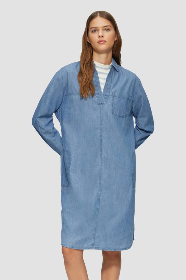 S.Oliver RED LABEL Relaxed fit jeansjurk van zuiver katoen met opgestikte zak