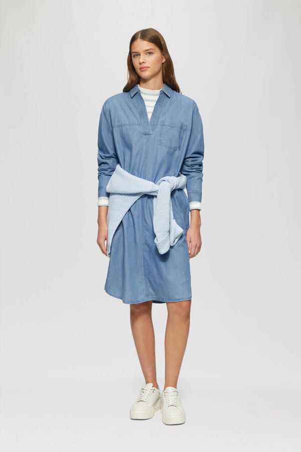 S.Oliver RED LABEL Relaxed fit jeansjurk van zuiver katoen met opgestikte zak - Foto 2