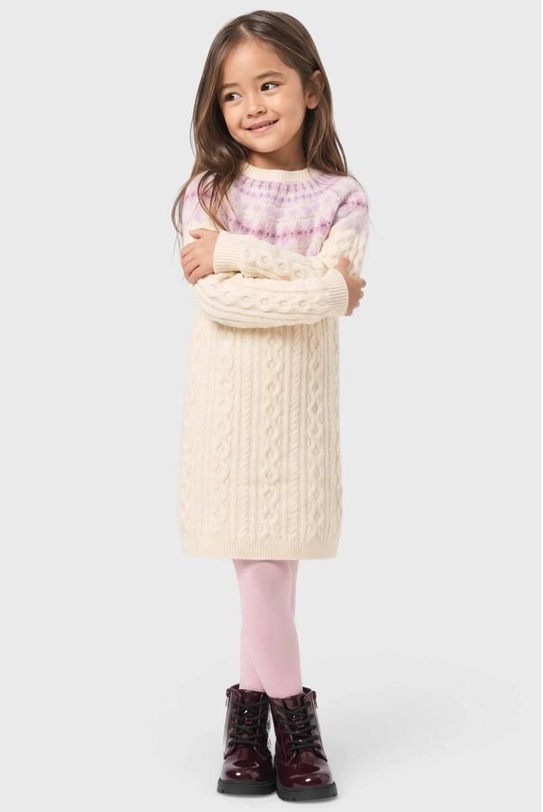S.Oliver midi jurk ecru Meisjes Polyester Ronde hals Effen - Foto 3