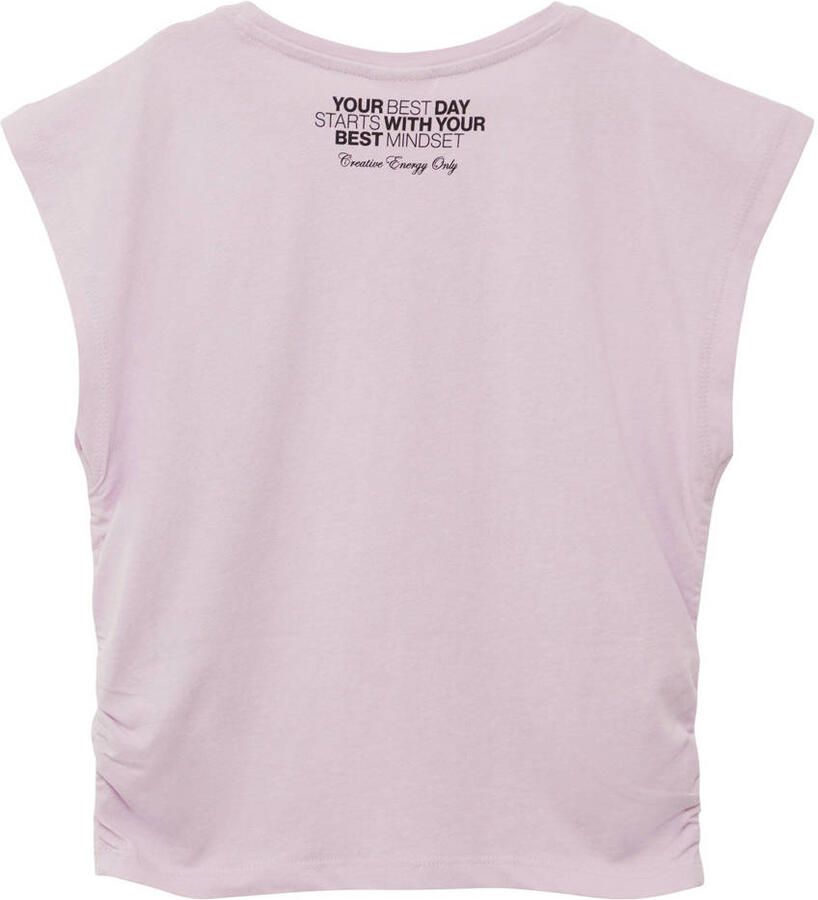 S.Oliver RED LABEL Shaped fit korte top van zuiver katoen met tekstprint - Foto 3