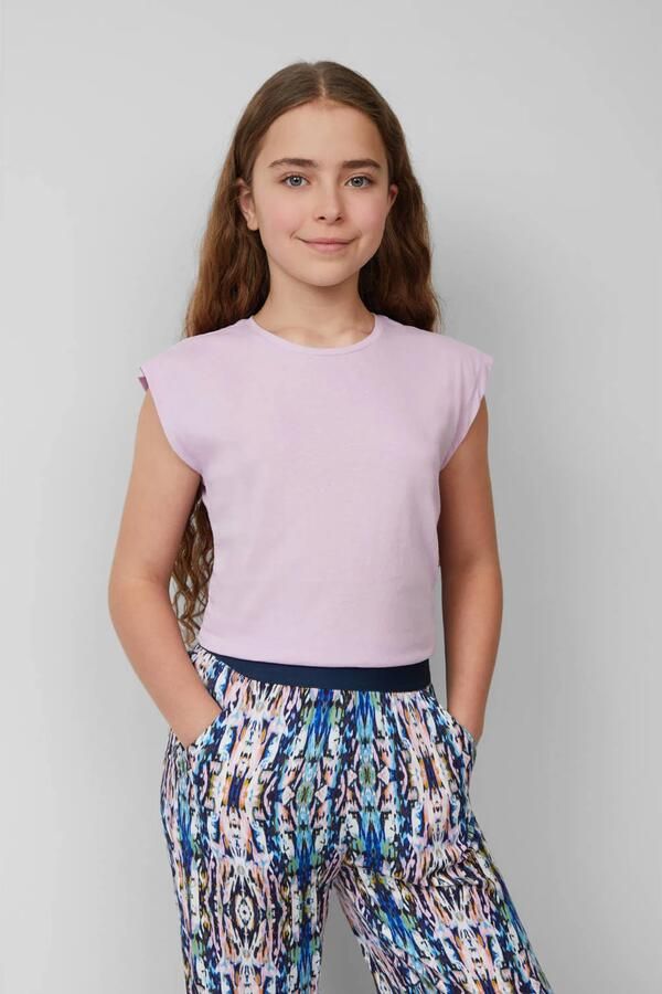 S.Oliver RED LABEL Shaped fit korte top van zuiver katoen met tekstprint - Foto 2