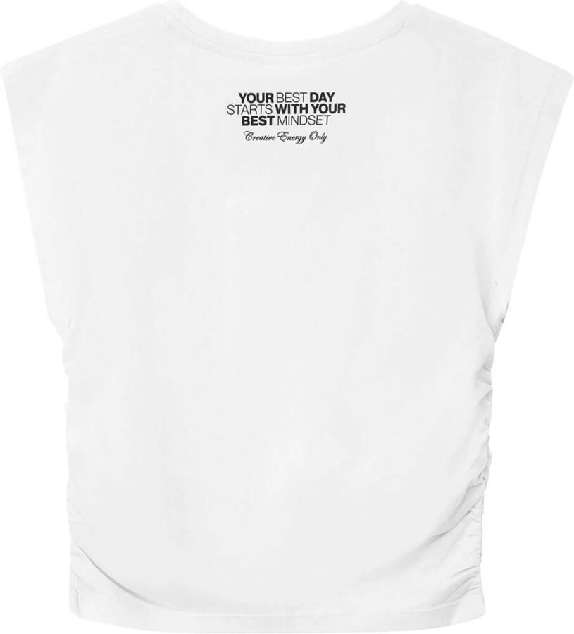 S.Oliver RED LABEL Shaped fit korte top van zuiver katoen met tekstprint - Foto 3