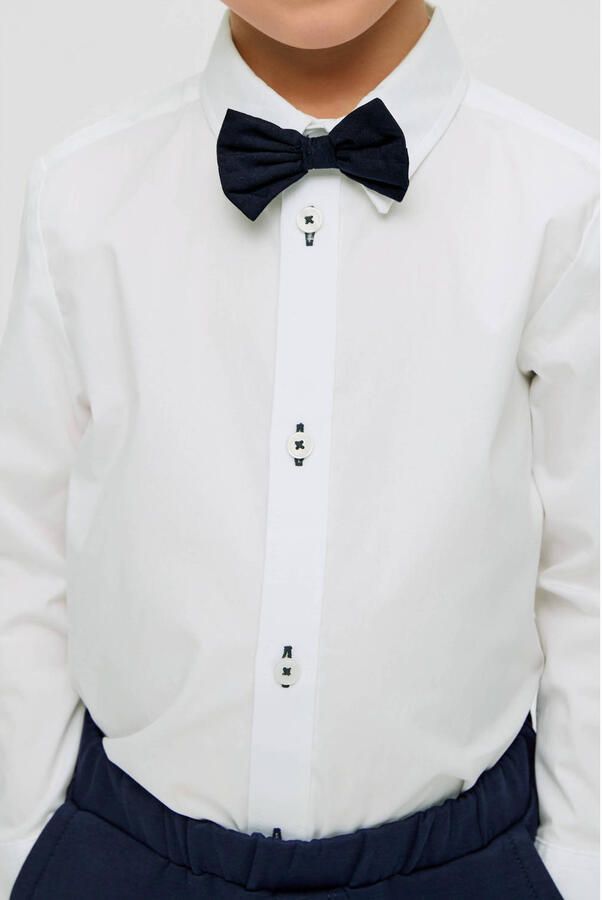 S.Oliver RED LABEL Junior Overhemd met lange mouwen met afneembare vlinderstrik voor jongens