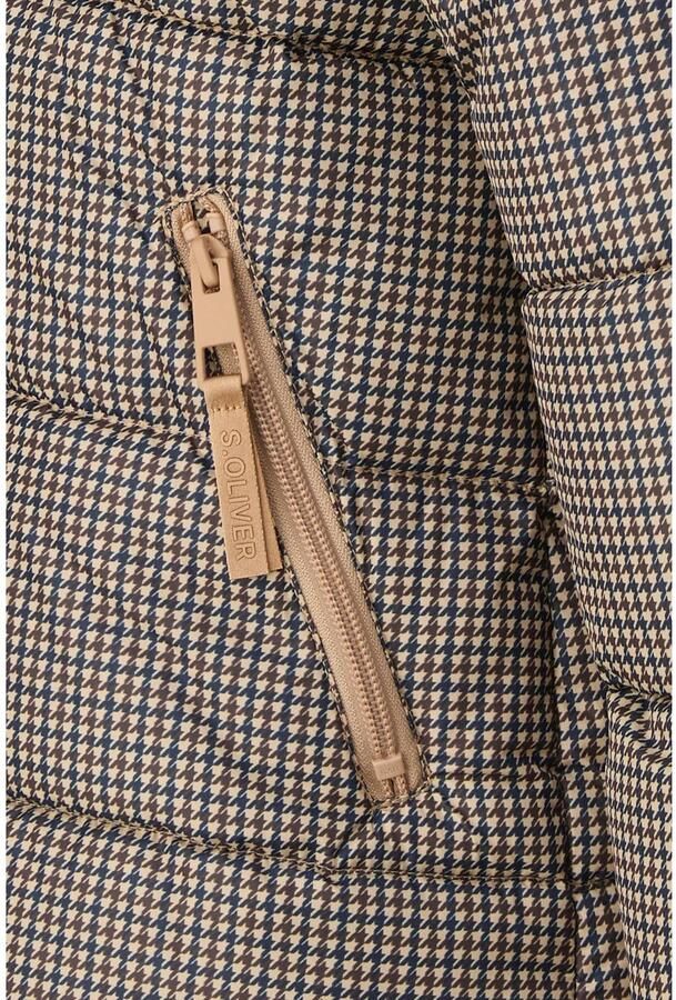 S.Oliver pied-de-poule winterjas lichtbruin Meisjes Polyester Capuchon - Foto 2