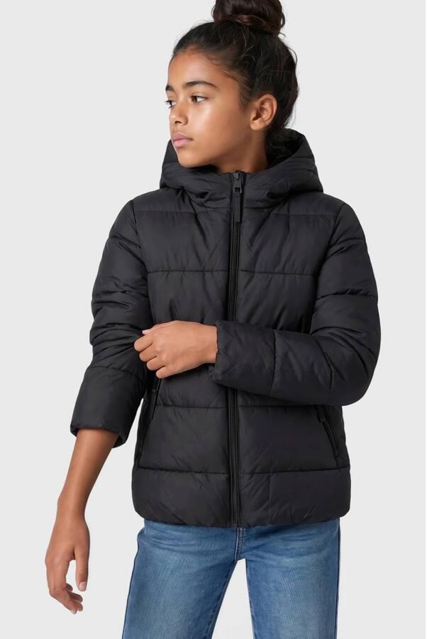 S.Oliver pied-de-poule winterjas zwart Meisjes Polyester Capuchon Pied de Poule