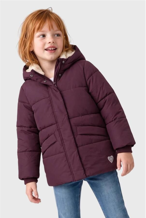 S.Oliver pufferjas bordeauxrood Meisjes Polyester Capuchon Effen