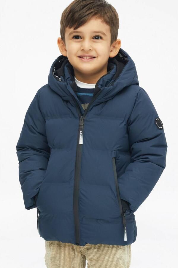 S.Oliver pufferjas donkerblauw Meisjes Polyester Capuchon Effen