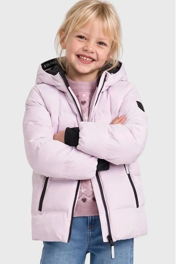 S.Oliver pufferjas roze Meisjes Polyester Capuchon Effen