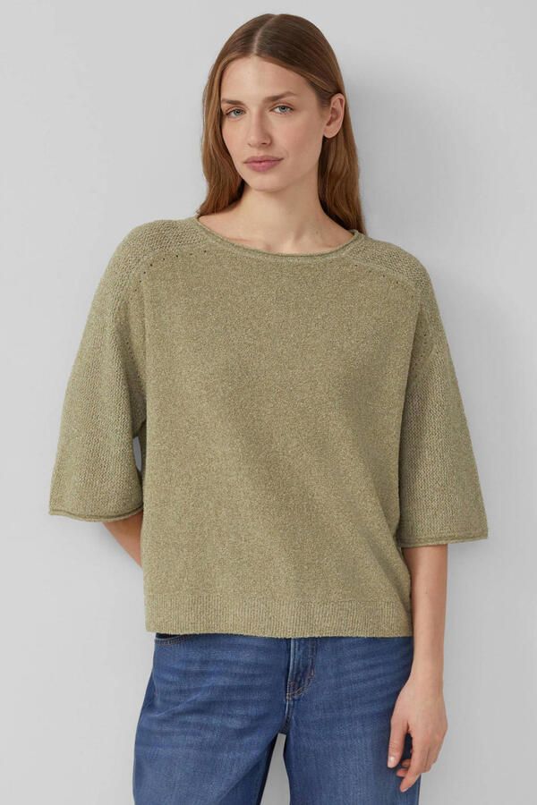 S.Oliver pullover donkergroen gebreid