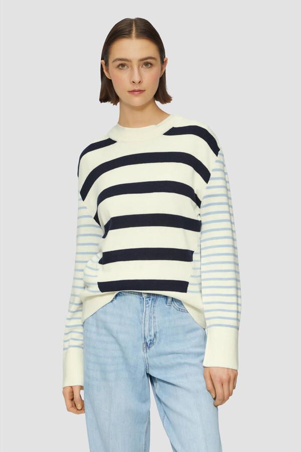 S.Oliver RED LABEL Regular fit gebreide pullover van katoenmix met strepen