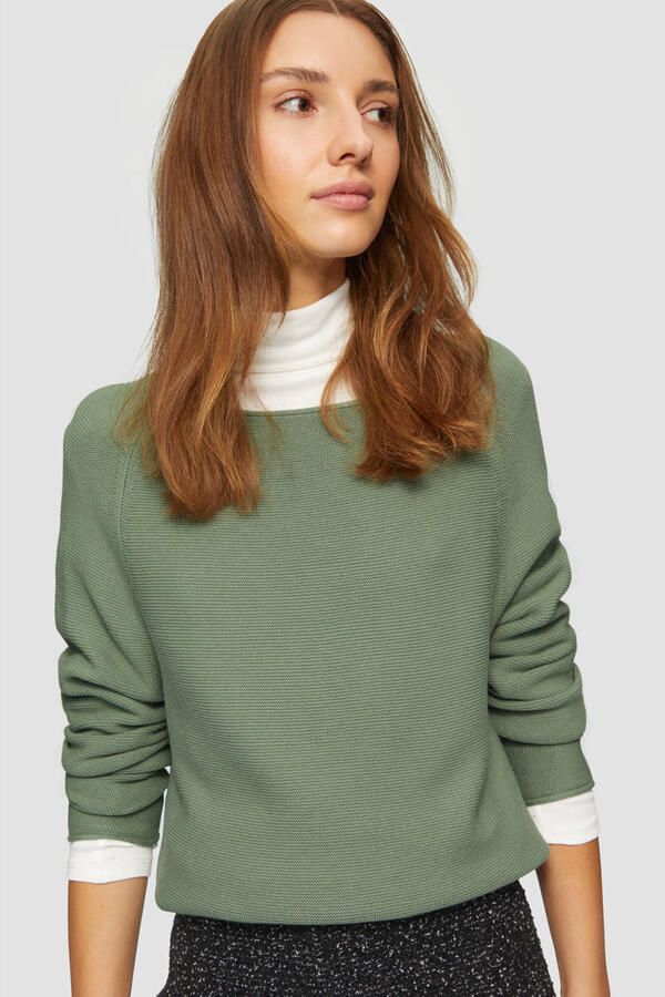 S.Oliver RED LABEL Regular fit gebreide pullover van katoenmix met raglanmouwen - Foto 2