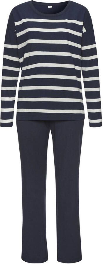 S.Oliver RED LABEL Beachwear Pyjama met garengeverfde strepen in het bovenstuk (2-delig)