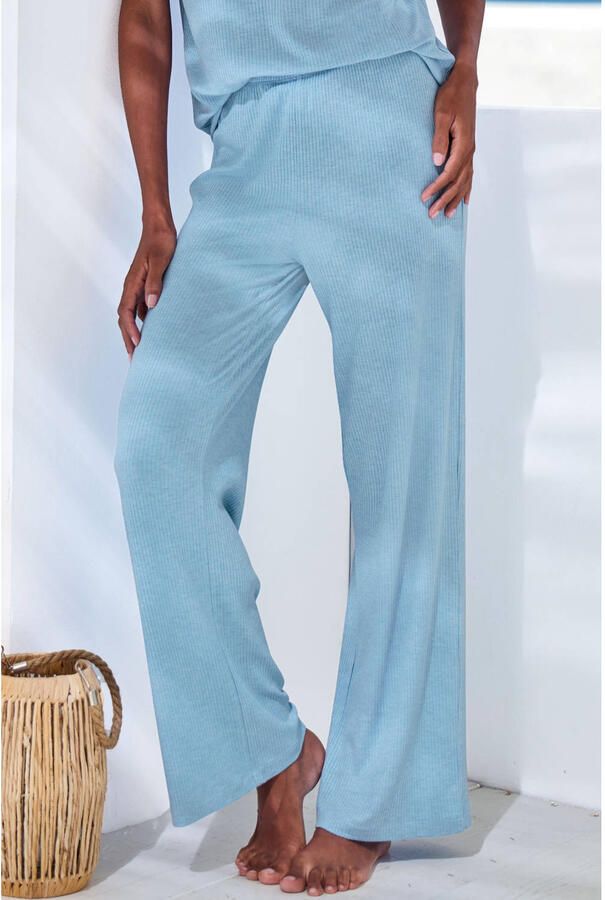 S.Oliver RED LABEL Beachwear Pyjamabroek elastisch ribmateriaal