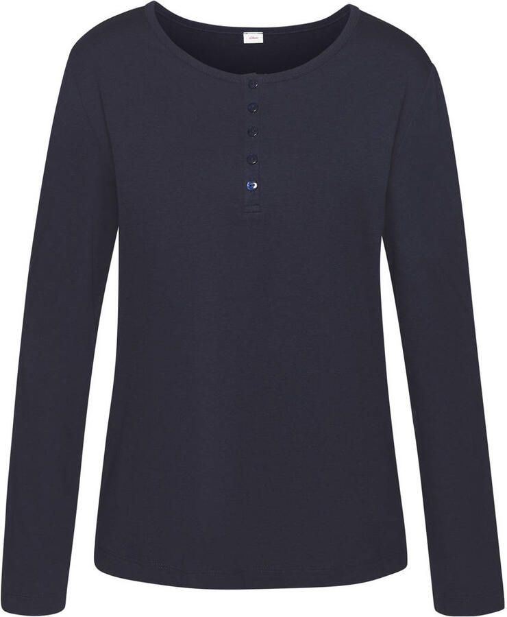 S.Oliver RED LABEL Beachwear Pyjama top met knoopsluiting