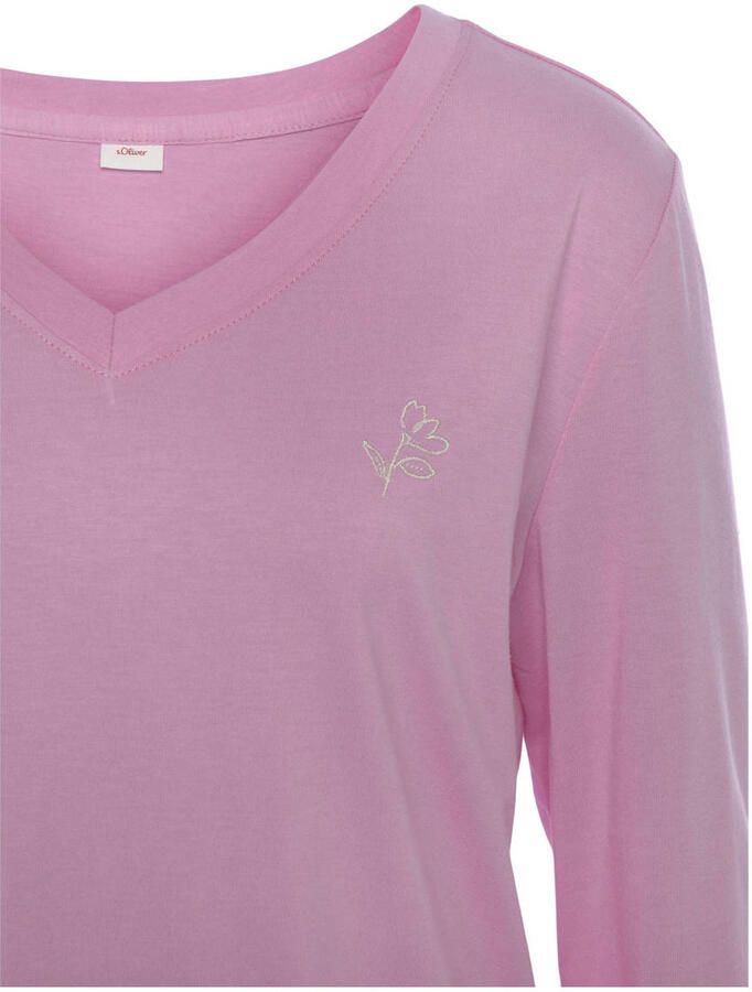 S.Oliver RED LABEL Beachwear Shirt met lange mouwen met bloemborduursel (1-delig)