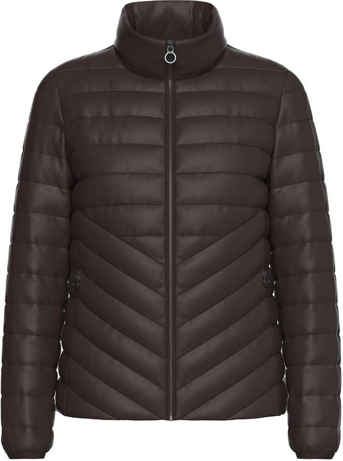 S.Oliver quilted gewatteerde jas donkerbruin