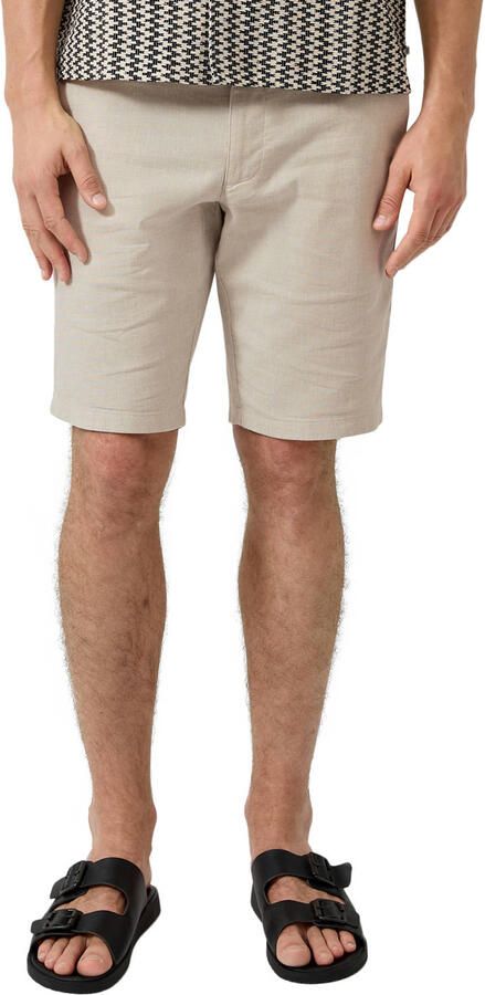 S.Oliver regular bermuda short met linnen beige