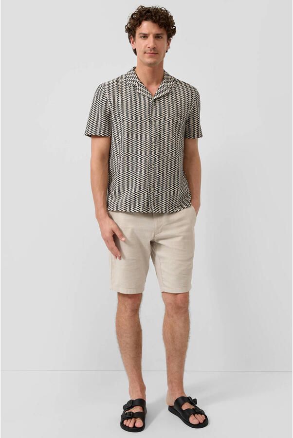 S.Oliver regular bermuda short met linnen beige - Foto 2