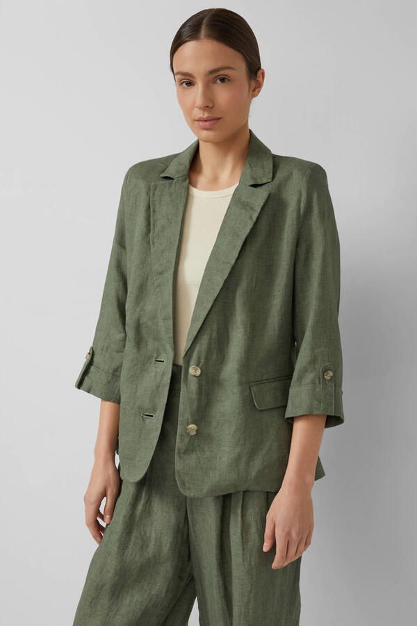 S.Oliver regular blazer met linnen