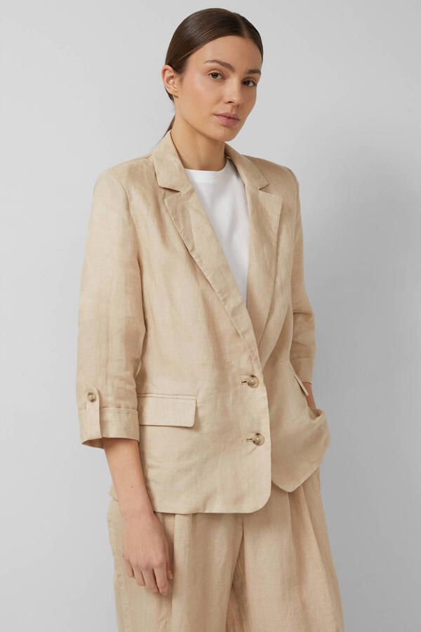 S.Oliver regular blazer met linnen