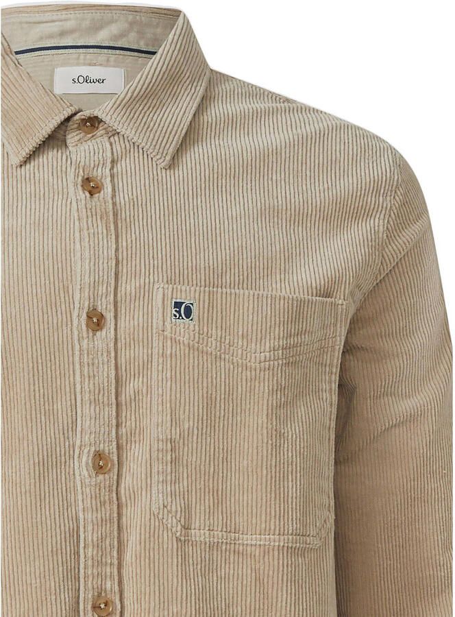 S.Oliver Overhemd met lange mouwen Cord met borstzak - Foto 2