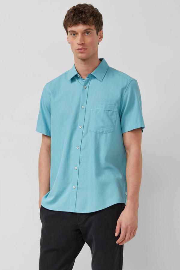 S.Oliver regular casual overhemd blauw