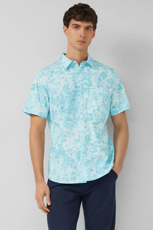 S.Oliver regular casual overhemd blauw