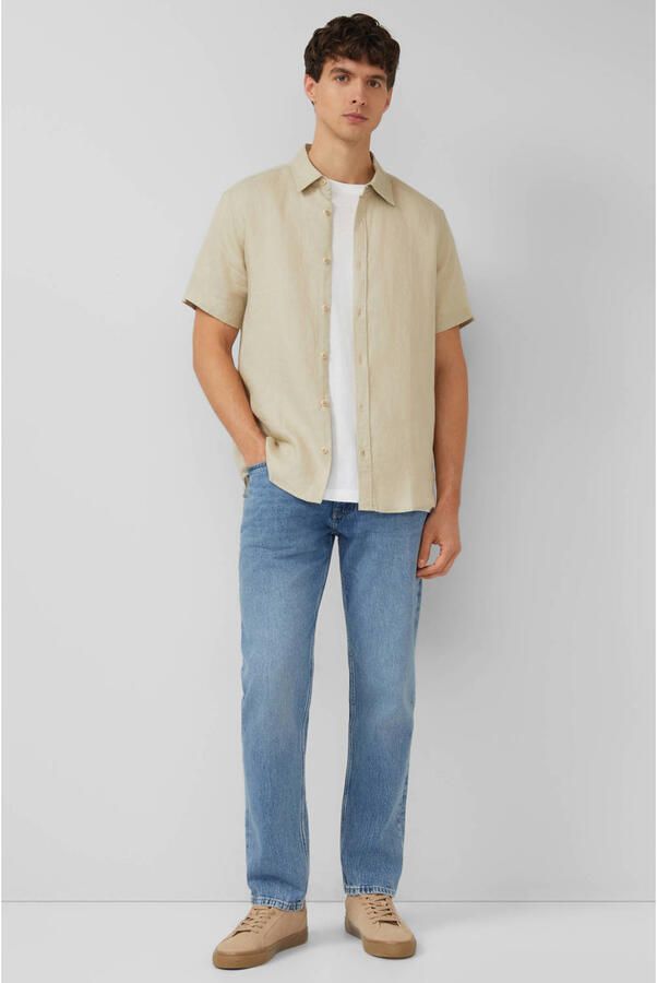 S.Oliver regular casual overhemd met linnen beige - Foto 2
