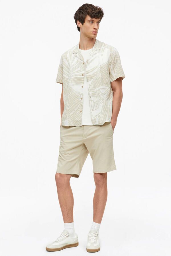 S.Oliver regular casual overhemd met linnen beige - Foto 3