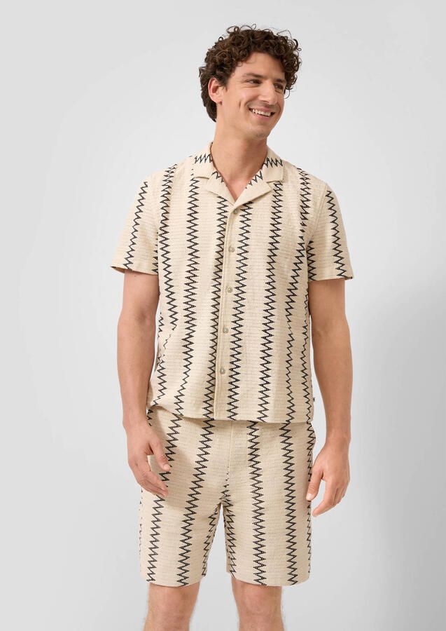S.Oliver RED LABEL relaxed fit stoffen shorts van katoenmix