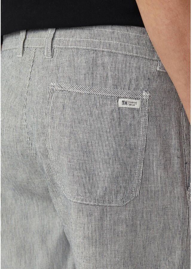 S.Oliver regular casual short met linnen met krijtstreep grijs - Foto 2