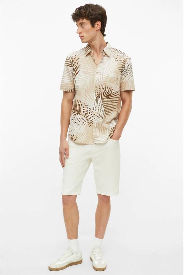 S.Oliver regular fit casual overhemd met print beige - Foto 2