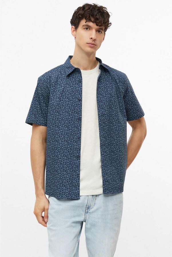 S.Oliver regular fit casual overhemd met print marine